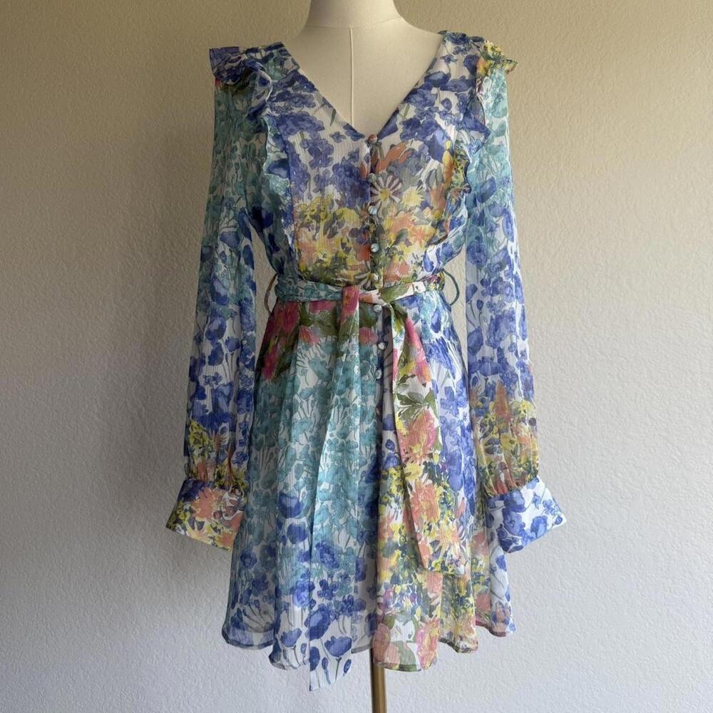 Zara floral ruffle summer dress Size M